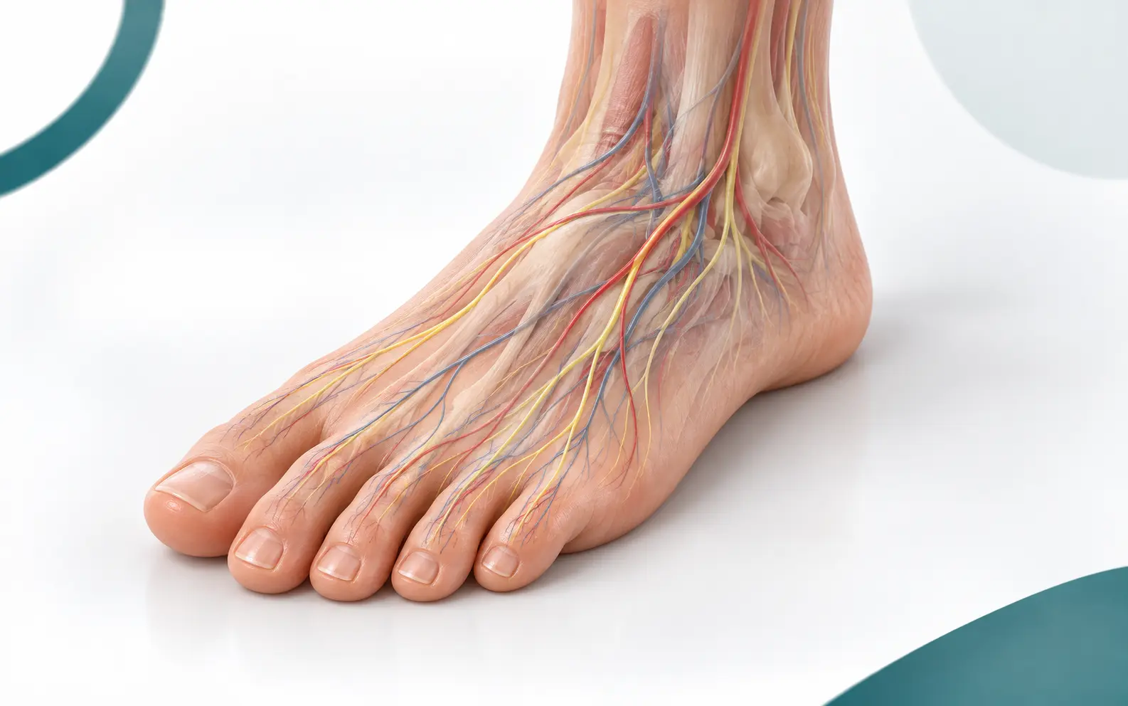 Medical illustration related to diabetic foot care